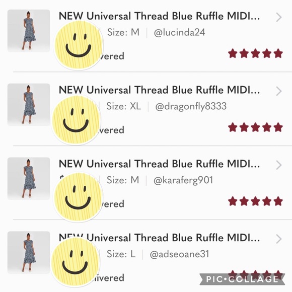 NEW Universal Thread Blue Ruffle MIDI Dress - Picture 5 of 8